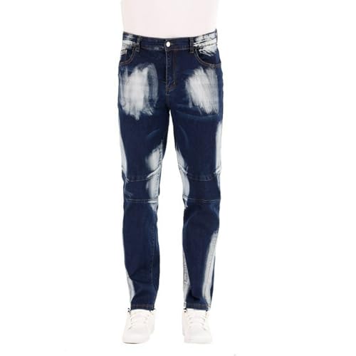 Jeans Pants Trousers Denim Stretch Slim Fit Spray Paint Dots Personalized Graffiti Retro Blue Trendy Street Casual Commuting Straight Leg for Men(Dark Blue,29)4