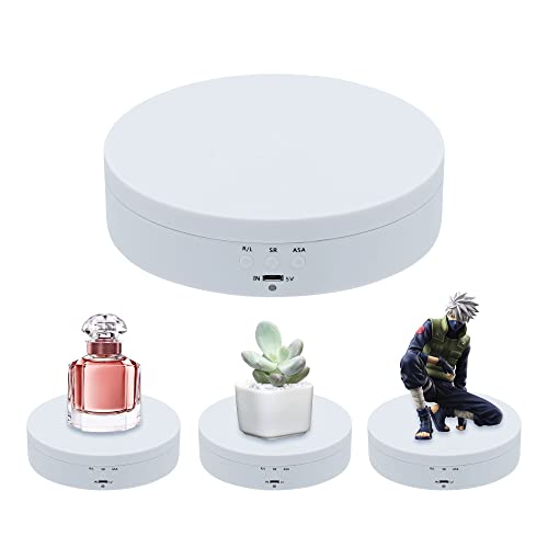 Drehteller Elektrisch,Tolesum 360 Grad Drehteller für die Fotografie,Display-Tisch zur Präsentation von Schmuck, Uhren, digitalen Produkten-13.8cm/5.4 inch(Weiß) Cover