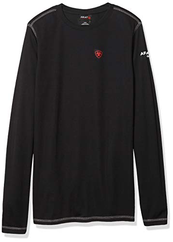 Ariat Men's Flame Resistant Polartec Powerdry Long Sleeve BaselayerHenley Shirt, Black, Medium