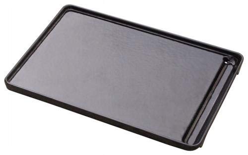 QLS Grill Plate 40 x 27 cm Cast Iron Plate Smooth Cast Iron Black Cast Iron