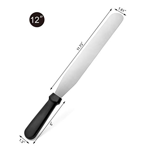 Image of New Star Foodservice Straight Icing Spatula, 12 Inch Blade, 17 Inch Overall, Bakery-Grade Stainless Steel Cake Frosting Spatula
