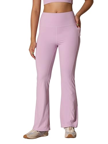 Image of CAVA Women's All Day Flex Flare Pants | High-Waist Flared Yoga Pants with Wide Waistband, 3 Pockets & Anti-Camel Toe | Stretchy, Flattering Activewear for Work & Everyday Wear