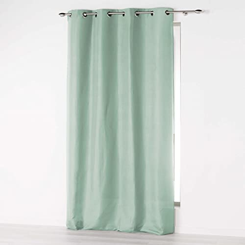 Douceur d'Intérieur, Rideau à Oeillets (140 x 280 cm) Absolu Sauge, Microfibre