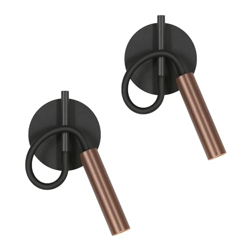 Osairous Lampara de Pared, 2 Piezas Lampara de Lectura de Rotación Flexible de 360°, Apliques Pared Interior in Aluminio para Dormitorio Sala de Estar, Blanco Cálido 3000K