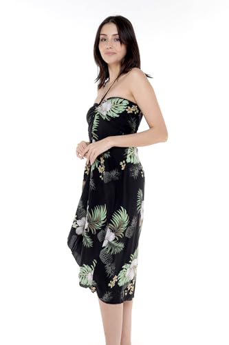 Image of Matchable Couple Hawaiian Shirt or Dress Signature Prints Pineapple | Sold Individually; Matchable Couple Collection; Soft Comfortable Fabric; Signature Tropical Prints; Vacation Ready