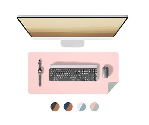 Image of OIVO INDIA PU Vegan Leather Mouse Pad, Non-Slip, Anti-Skid, Reversible use, Single Color, Splash-Proof Suitable for Gaming, Computer, Laptop, Home & Office (60cm X 30cm Apricot Pink)