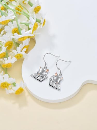 Boucles d'oreilles bouledogue français argent pour look mignon