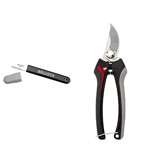 Bellota 3642 - Afilador para herramienta de corte o poda, con piedra de carburo de tungsteno + 3628 INOX-CE MB - Tijera RECOLECTORA
