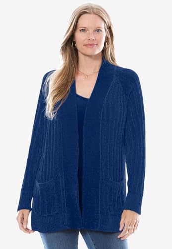 Woman Within Plus Size Open Front Chenille Cardigan4