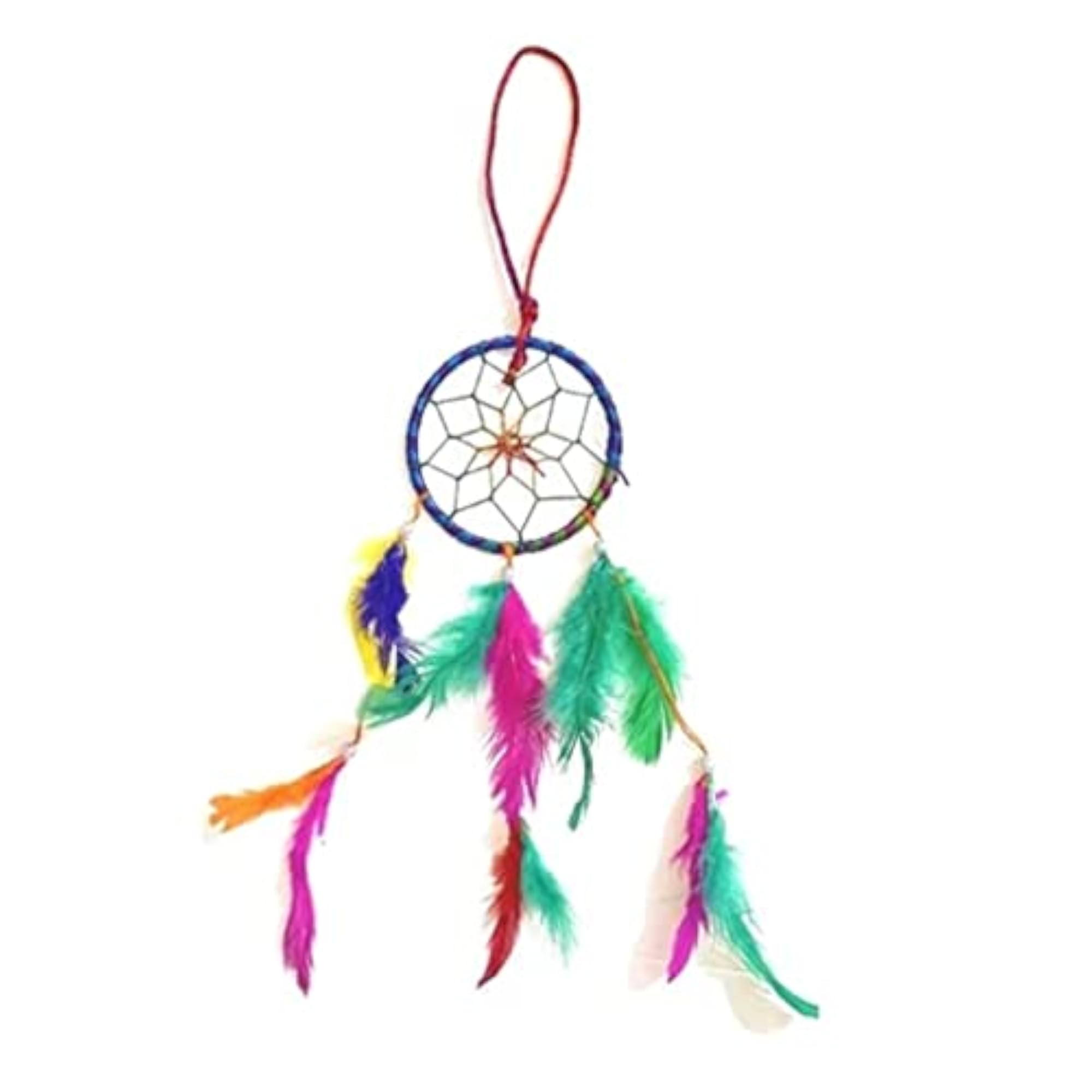 Multi Colour Handmade Dream Catcher Wall Hanging, 8 cm Diameter