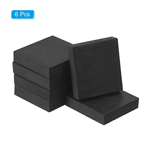 PATIKIL Plant Pot Feet 2x2x0.4 Inch, 6 Pack Invisible Riser Rubber Square for Outdoor Garden Patio Deck Flower Planters, Black - Image 3