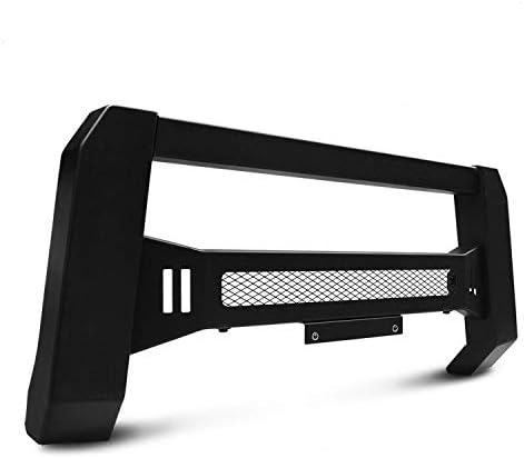 BETTER AUTOMOTIVE Modular Bull Bar Fit 2018-2020 Jeep Wrangler JL / 2020 Jeep Gladiator Front Bumper Brush Grille Guard Textured Black LED Off-Road Lights Mesh Version (License Plate Bracket Included)