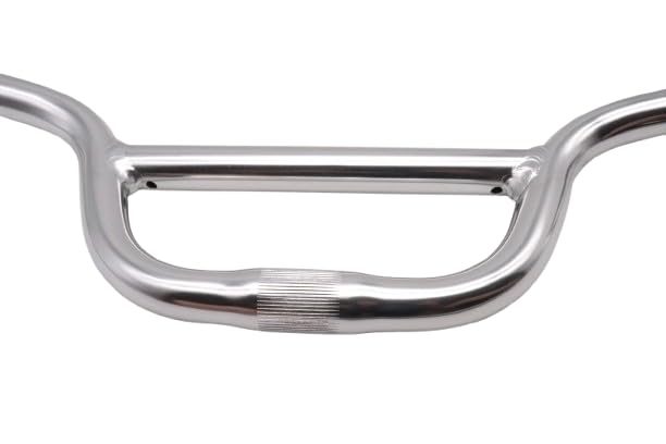 Guidon de vélo BMX en aluminium - Style libre - 620 - 640 mm - Hauteur : 110 mm - Noir et argenté - 640 mm
