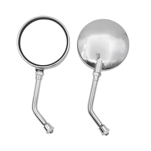 Espejos laterales accesorios moto cromados de poste corto y rosca universal 8mm 10mm