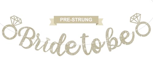 RICHHHA Glitter Champagne Bride to Be Banner Pre-Strung Bridal Shower Sign Garland Bachelorette Party Decoration Wedding Shower Party Supplies(No DIY)