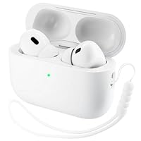 ORNARTO für AirPods Pro 3 Hülle Silikon mit Lanyard(2025) - Aus robustem PC und weichem Flüssigsilikon, Kratzfest und stoßfest, Schutzhülle für Air Pods Pro Gen. 3 mit Fallschutz - Weiß