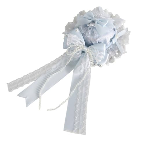 [ボズとガルヤ] ミニハット アクセサリー 小物 ロリータ 飾り 少女 森ガール 原宿系 花嫁 水色 小帽子 蝶結び Lolita 洋装 レース 可愛い ひも付き お姫様 宮廷風 髪飾り 茶話会 イベント