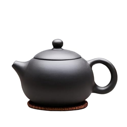 WXBCDS Tetera Te Tetera de Arcilla mecanizada con Capacidad de 500 ml, Tetera Tradicional, Juego de té, Tetera con Filtro(Pure Black -500ml)