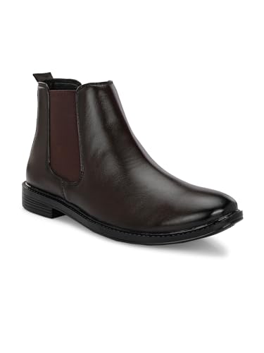 Image of AADI Men's Synthetic Leather Lightweight Comfortable Trendy Outdoor Casual Shoes Slip On Chelsea Boots