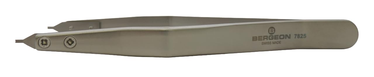 BERGEON 7825 Zange für Stege von Metallbandschließen, Federsteg-Kornzange, Edelstahl, ergonomisch, Werkzeug für Uhrmacher