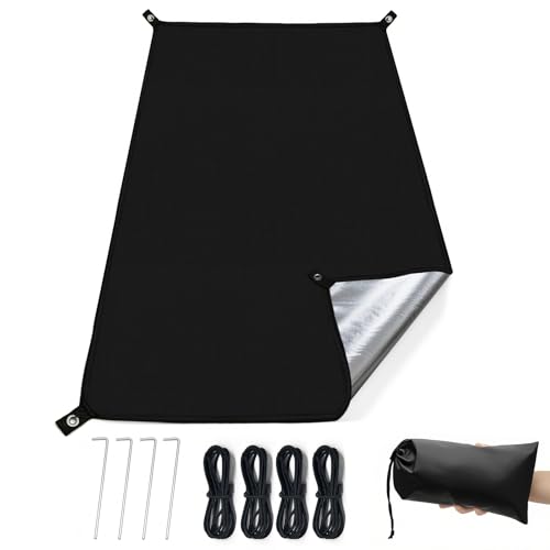 KRUI Tent Footprint, PU 2000 Waterproof Camping Tarp, Durable Tent Floor Saver for Hiking, Backpacking, Hammock, Beach and Picnic, Suitable for 1-2 People