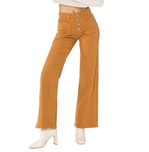 Nina Carter P139 Damen Jeanshosen Flared Bootcut High Waist Used Look Jeans...