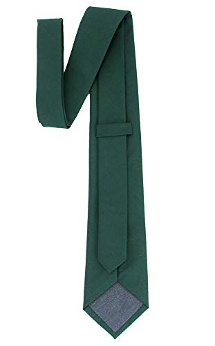 Image of Kebocis Mens Solid Color Cotton Necktie for Men