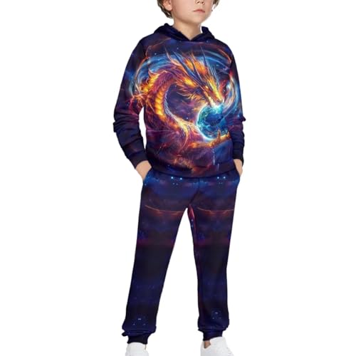 Boys Clothes Outfit 2 Piece Oversized Hoodie Sweatpants with Pockets Clothing Set