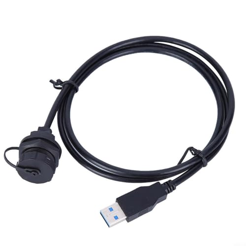 Tidgel Connettore femmina USB 3.0 tipo A per montaggio a pannello, con cavo da 40 pollici IP67 impermeabile per apparecchiature di comunicazione marittima auto industriali