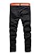 Rexcyril Men's Moto Biker Jeans Distressed Ripped Skinny Slim Fit Denim Pants with Zippers Black W34