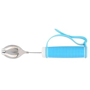 Hulpmiddelen voor Gehandicapten, Vorkeethulp Antislip Verstelbare Riem 2 in 1 Lepel voor Parkinson Artritis MS Handtrillingen