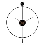 [Grande taille] Grande horloge murale de 24 pouces (la taille du crochet supérieur au pendule inférieur), peut être utilisée pour la décoration dans les salons, les chambres, les cuisines, les bureaux, les cafés, les salles d'étude et d'autres endroits. 2 piles AA en carbone sont nécessaires (les piles ne sont pas incluses).