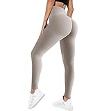 Sfit Damen Scrunch Butt Leggings High Waist Push Up Boom Booty Leggings Blickdicht Slim Fit Nahtlos Fitnesshose Sport Leggings Workout Yoga Sporthose(Hellgrau,S)