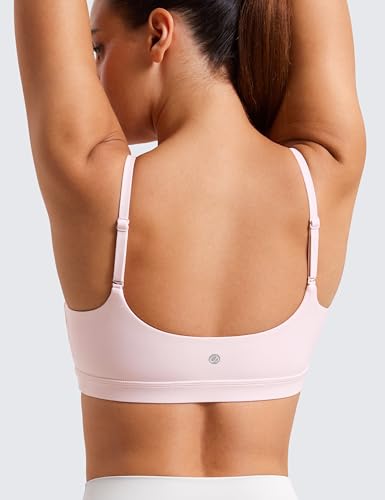 Image of CRZ YOGA Butterluxe Scoop Neck Sports Bras | Light Support, Removable Pads, Yoga, Extremely Soft, U Back, Adjustable Spaghetti Straps, for Women