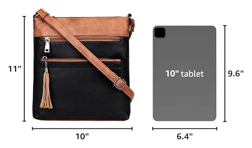 Image of MASINTOR Crossbody Purses for Women, Multi Pocket Casual Crossbody Bag, Adjustable Strap Shoulder Bag with Tassel
