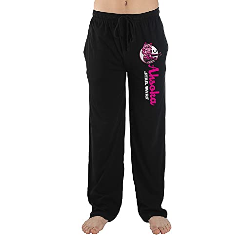 Star Wars Movie Clone Wars Ahsoka Character Mens Black Sleep Pajama Pants