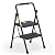 HBTower 2 Step Ladder, Folding Step Stool with Wide Anti-Slip Pedal, Sturdy Steel Ladder, Convenient Handgrip, Lightweight 500lbs Portable Steel Step Stool, Black