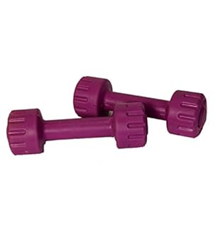 Colored PVC Vinyal Dumbells 2 Kg x 2 No. for Home Gym Exercises (Available in - image, photos