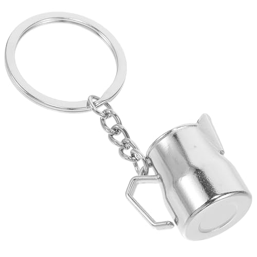 NIYANGLE Llavero de Taza para Espumar Leche Mini, Llavero Decorativo para Bolso y Mochila, Diseño Compacto y Ligero, Accesorio Práctico para Amantes del Café, Color Marrón Claro, Tamaño