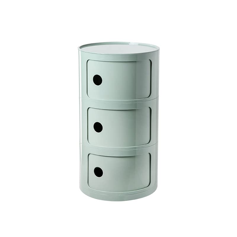 Nordic - Mesita de noche moderna con cajones y puerta corredera, mesa redonda, unidad de almacenamiento de 2/3/4 niveles, mesita de noche de plástico, elegante mesa de noche, nizer para decoración de