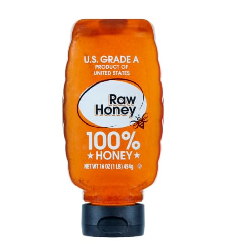 Raw Honey, 16 oz Squeeze Bottle, Pack of 1, 100% Pure, U.S. Grade A, Gluten-Free