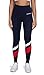 QUEENIEKE Leggings de Sport pour Femmes Pantalon de Course Colour Blocking Taille Moyenne avec Poches Collants de Gym et Fitness Doux Tummy Control Power Flex Couleur Bleu foncé La Taille XS