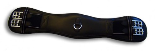 A&M Reitsport Englisch Sattelgurt aus Leder für baumloser Sattel, Kurzgurt Dressurgurt Schwarz, Größe:60 cm