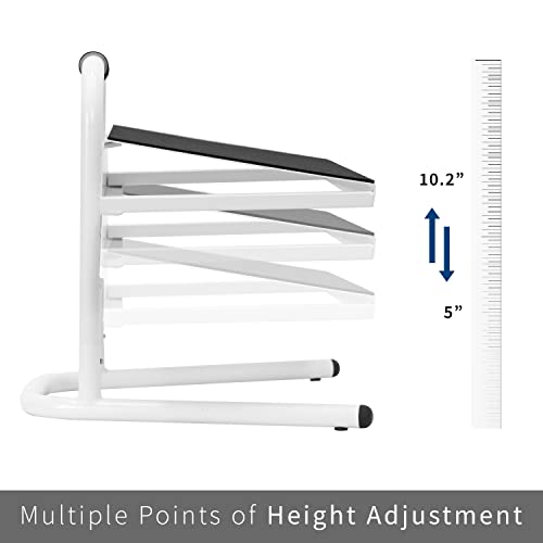 Image of VIVO Ergonomic Height Adjustable Foot Rest Relief Platform, Elevated Stool for Comfortable Sit to Stand Workstation, Non-Slip Surface, Portable, Home Office Classroom Use, White, STAND-FT01W