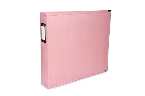 Heidi Swapp 12x12 Photo Album, Protect Memories and Photos, Soft, Durable Faux Leather, Classy Decorative Spine Label, Snag-Free Rings, Includes 5 Page Protectors (Pink)