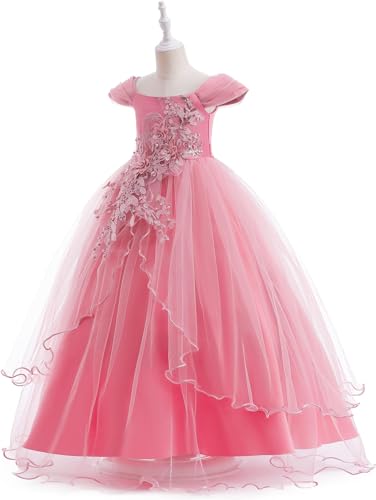 Flower Girl for Wedding 3D lace Flowers Pageant Dresses for Girls with Bow-Knot2