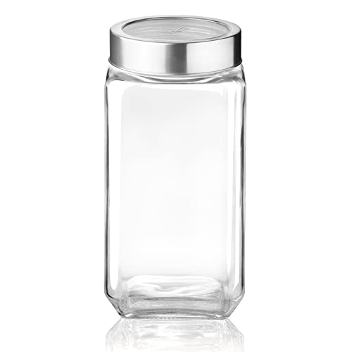 Image of Treo By Milton Cube Storage Glass Jar, 1000 ml, 1 Pc, Transparent