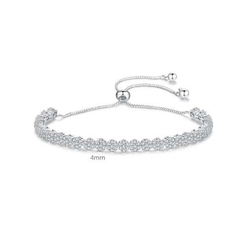 14K Gold Moissanite Tennis Bracelet For Women, D Color VVS1 Brilliant Cut, Adjustable Bracelet, Delicate Valentine's Day Gift2