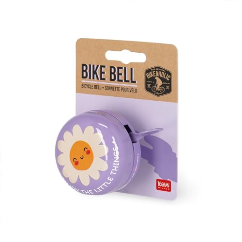 Legami Fahrradklingel – Bike Bell, Fahrradhupe für Kinder, robust, Daisy-Motiv, Violett – Ansicht 3