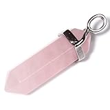 天然石 六角ポイント ペンダントトップ B:ローズクォーツ